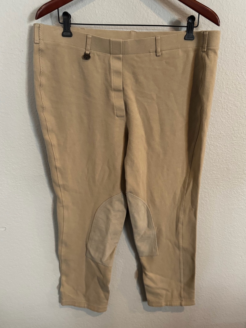 On Course Women’s Tan Riding Breeches - Classic Stretch Equestrian Pants 34